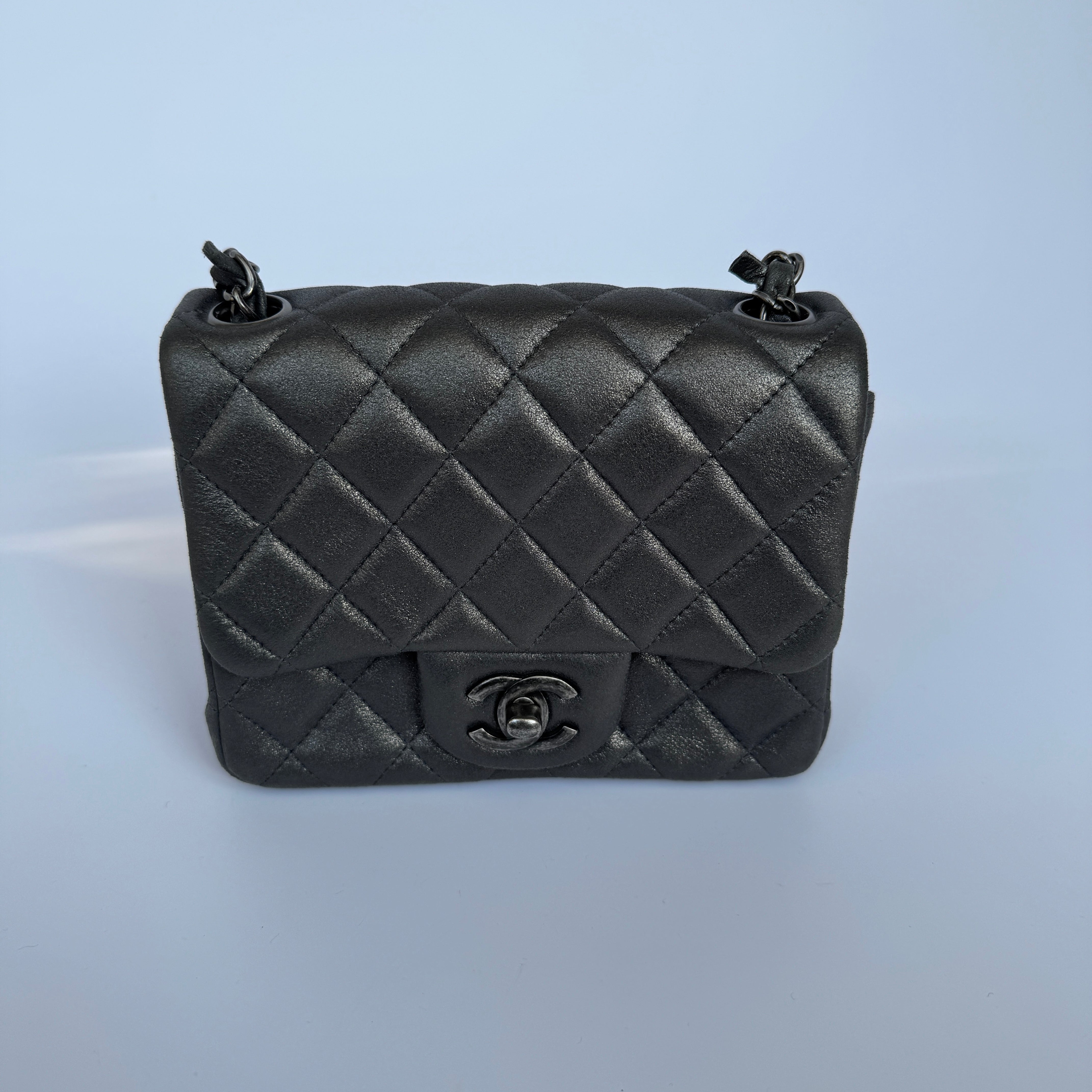 Chanel mini square white sale