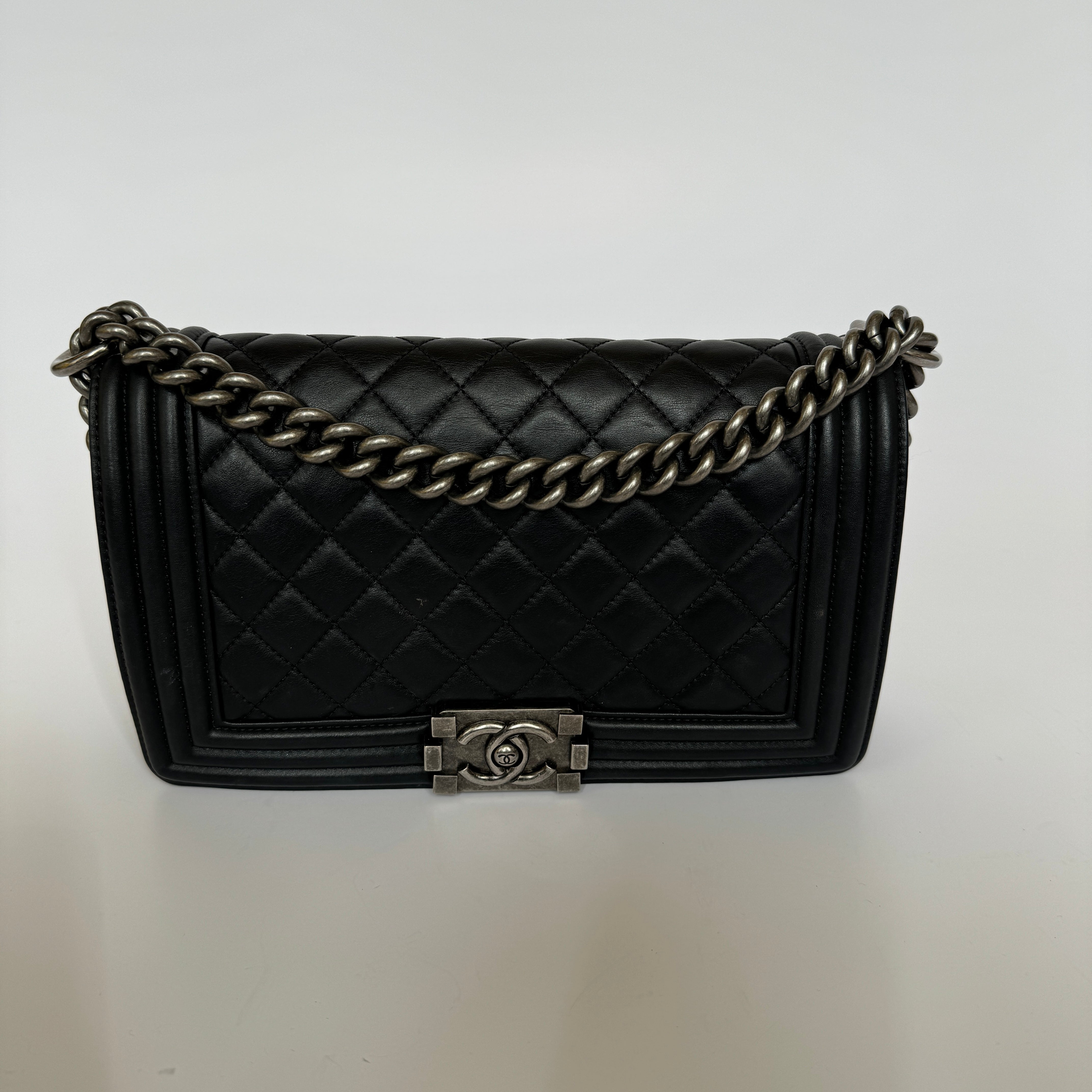 Chanel Medium Boy Bag Black Lambskin RHW