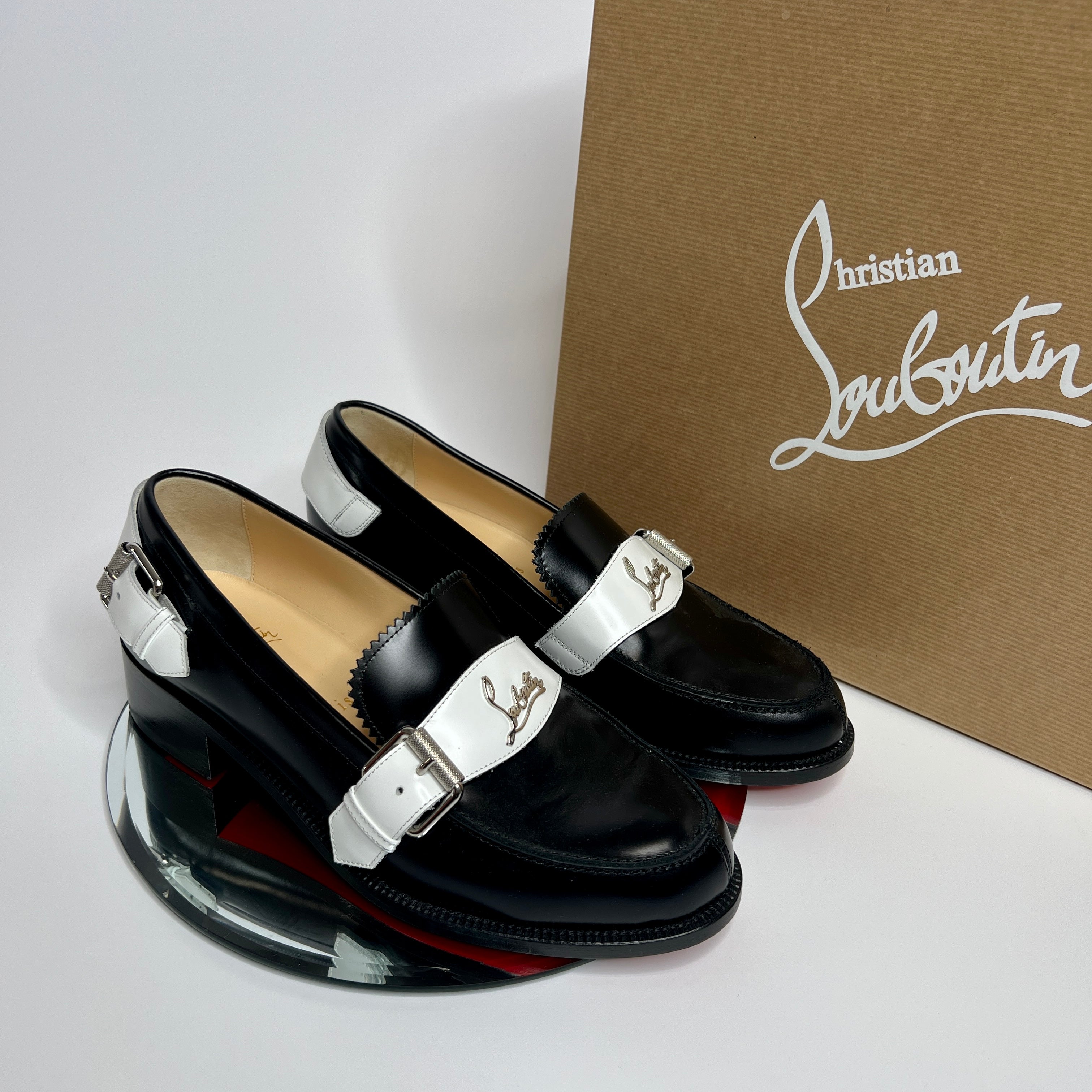 Christian Louboutin Lock Wool Black - Womens Shoes - Size 38.5