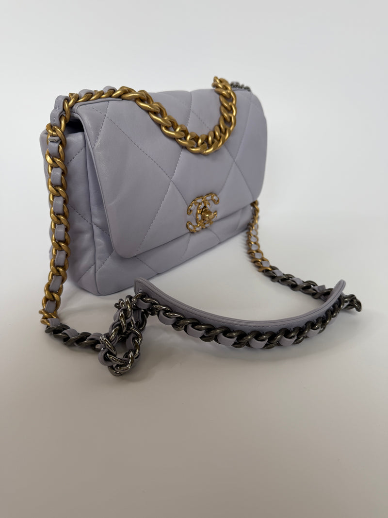 Chanel 19 Small In Lilac Lambskin Leather