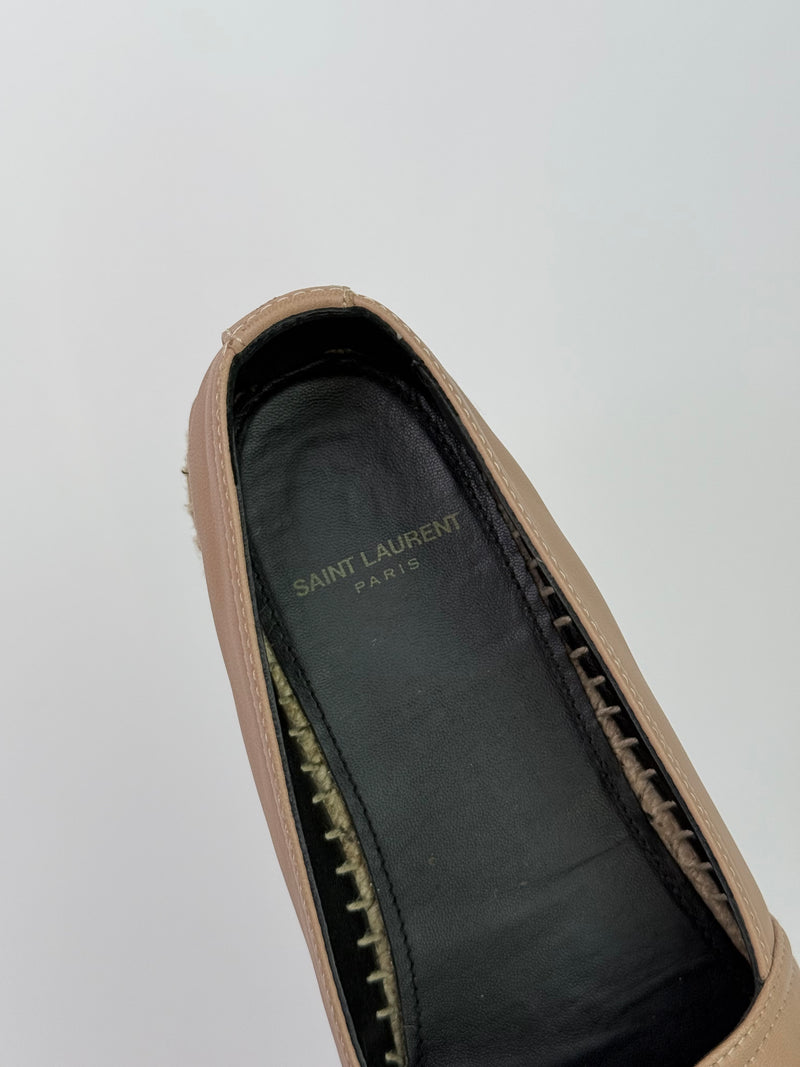 Saint Laurent Monogram Leather Espadrilles (Size 36/UK3)