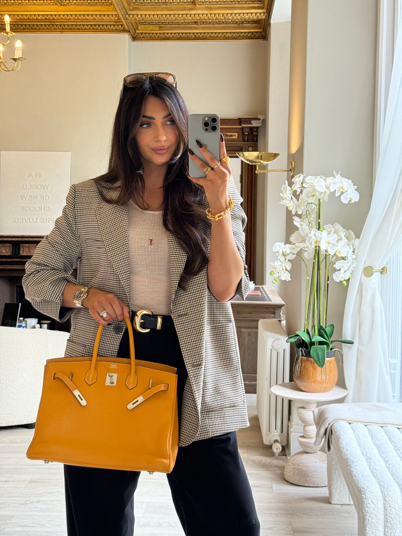 Hermès Birkin 35 Mustard Clemence With PHW