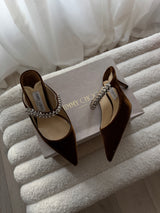 Jimmy Choo Bing Tan Velvet 65 Heels (Size 39/UK6)