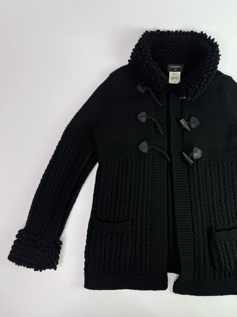 Chanel Black Cashmere Cardigan  (Size 40/UK12)