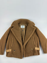 Max Mara Davy Camel Hair and Silk Teddy Jacket (Size UK8)