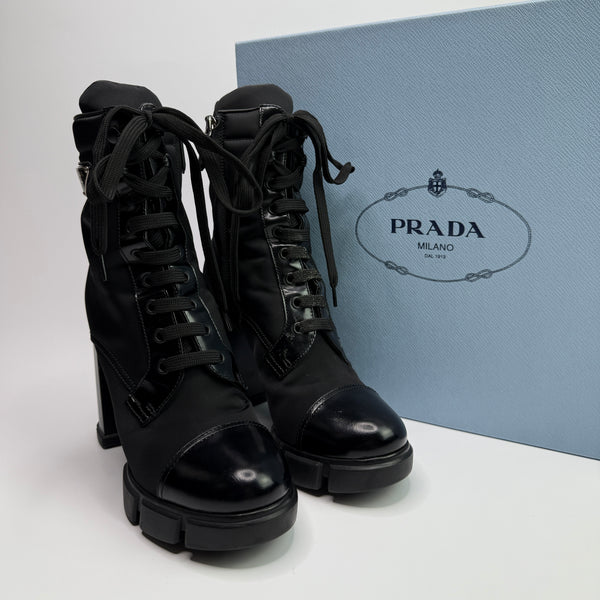 Prada Re Nylon Ankle Boots (Size 39/UK6)