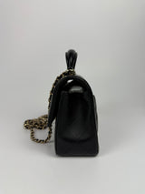 Chanel Top Handle Mini Rectangle In Black Lambskin GHW