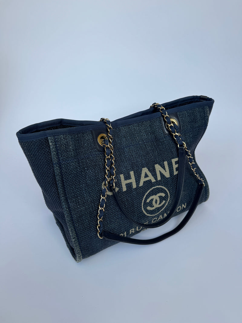 Chanel Deauville Small Tote Bag With GHW