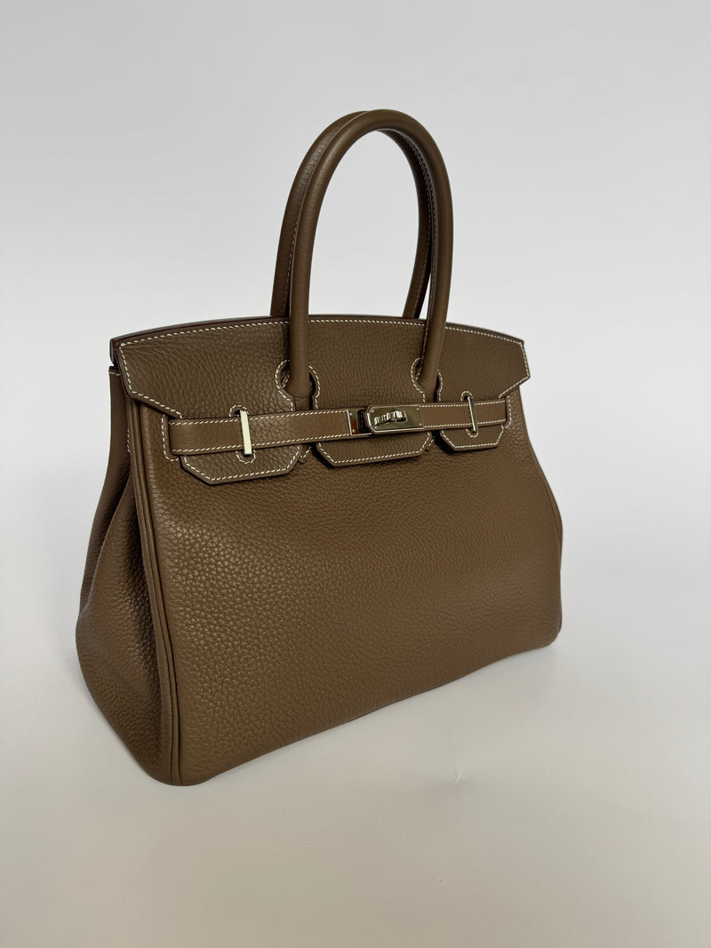 Hermès Birkin 30 In Etoupe Clemence PHW