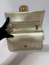 Chanel Metallic Gold Lambskin Quilted Classic Flap GHW