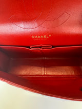 Chanel Jumbo Classic In Red Lambskin GHW