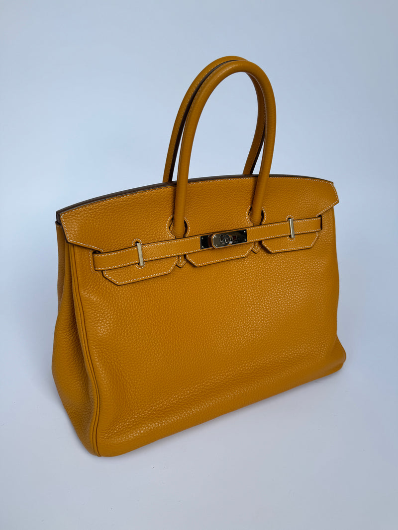 Hermès Birkin 35 Mustard Clemence With PHW