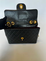 Chanel Vintage XL Maxi Flap Bag In Black Lambskin