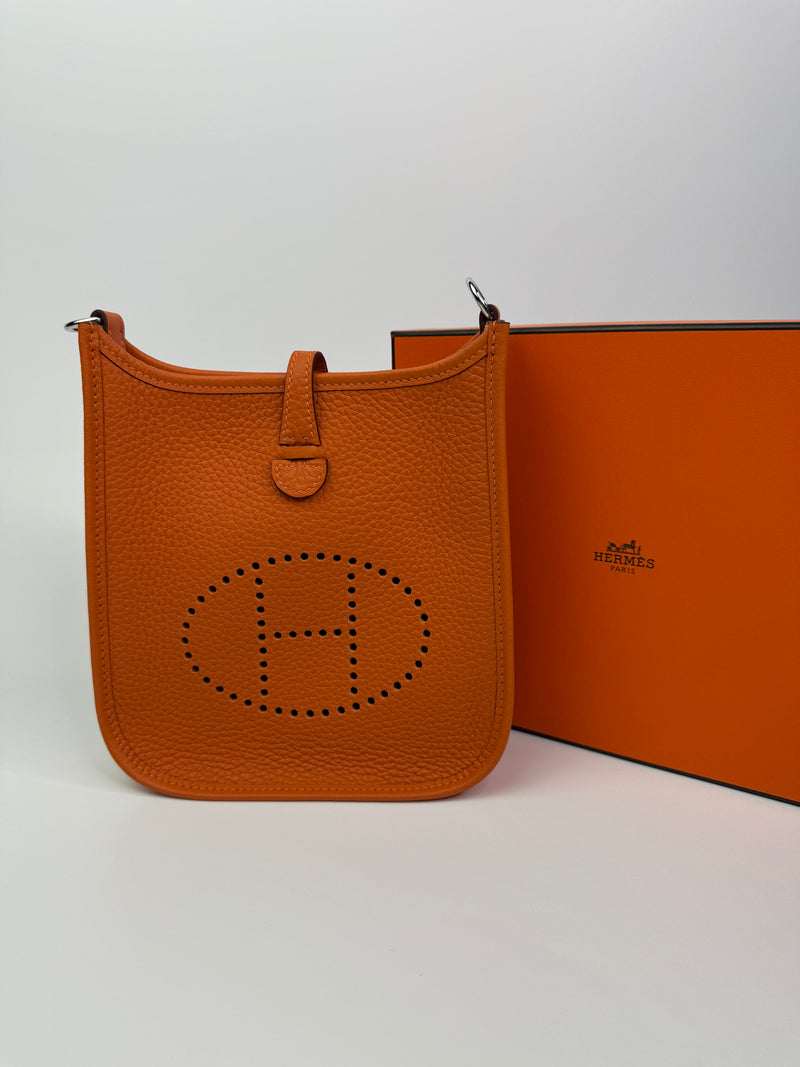 Hermès Evelyne TPM In Orange Clemence PHW