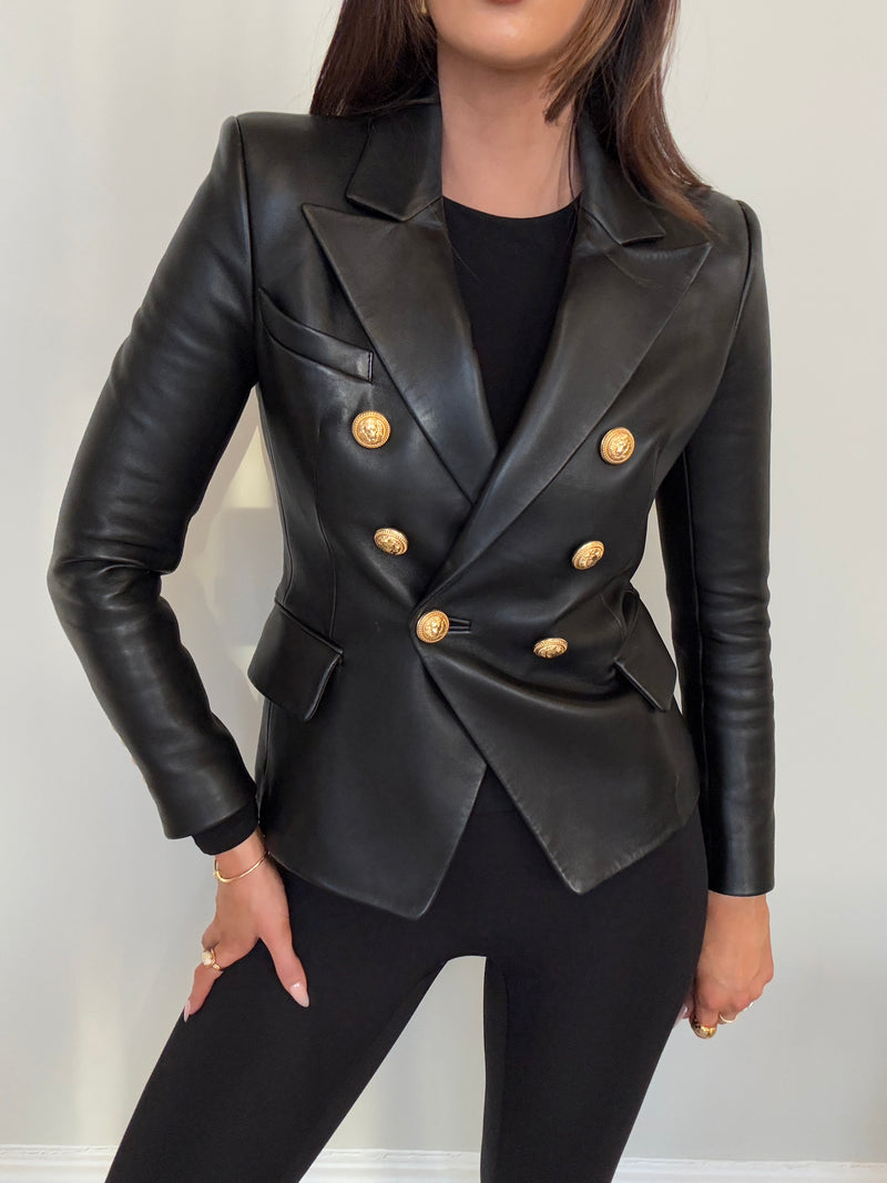 Balmain Leather Blazer (Size FR38/UK10)