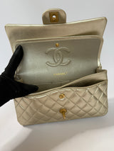 Chanel Metallic Gold Lambskin Quilted Classic Flap GHW