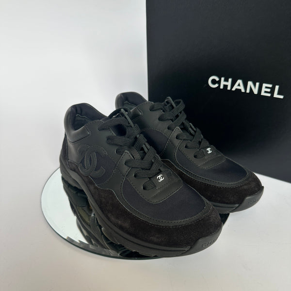 Chanel Black CC Sneakers ( 37/UK4)