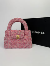 Chanel Mini Kelly Bag In Pink Tweed GHW