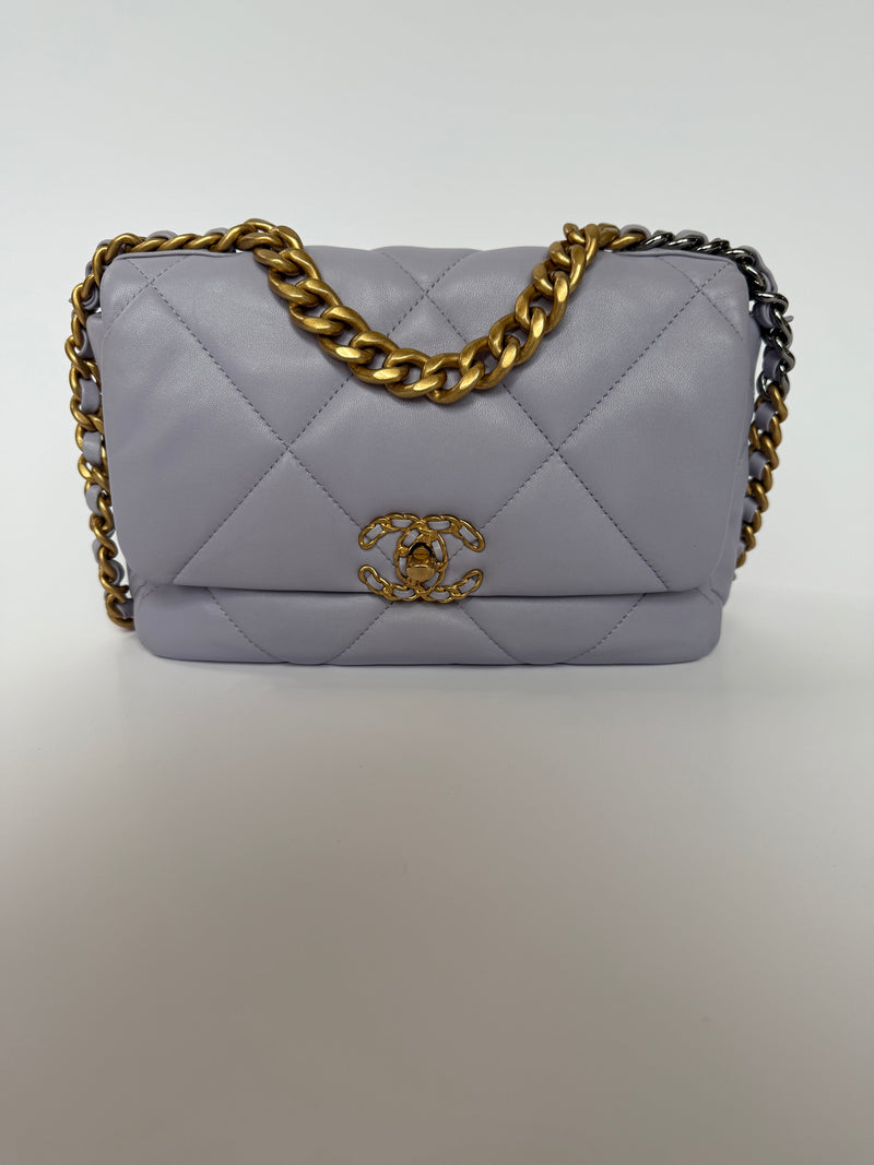 Chanel 19 Small In Lilac Lambskin Leather