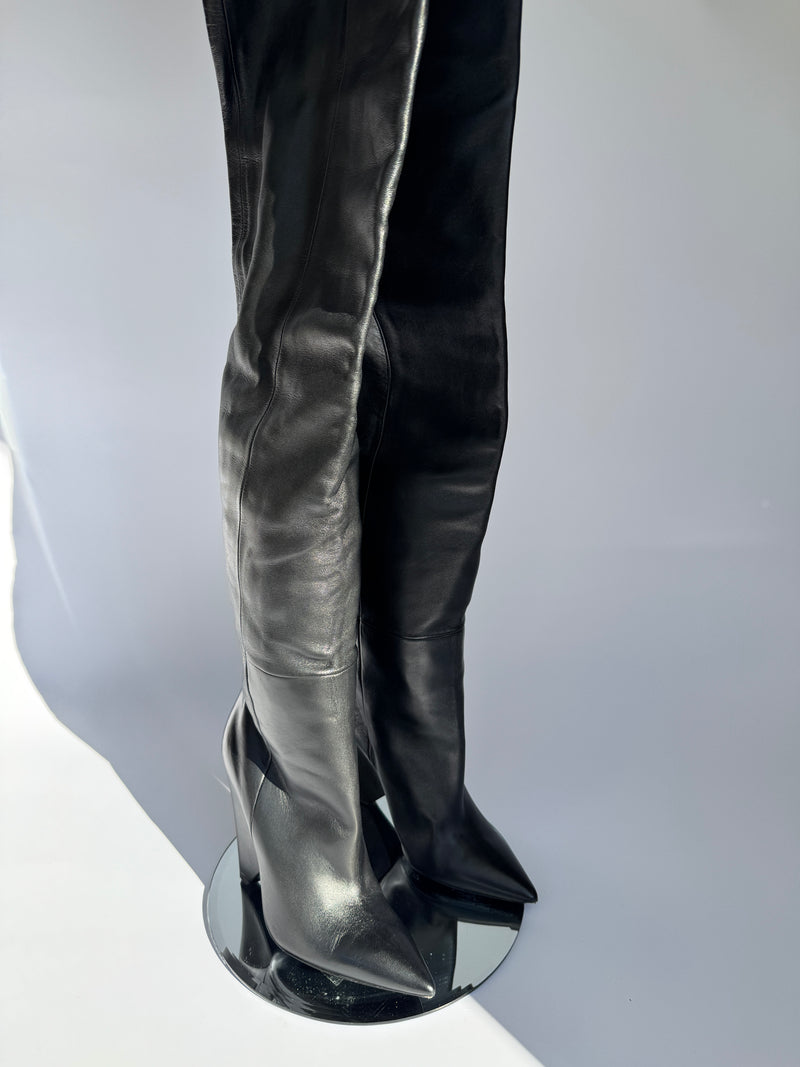 Saint Laurent Niki Knee Boots (Size 38.5/UK5.5)