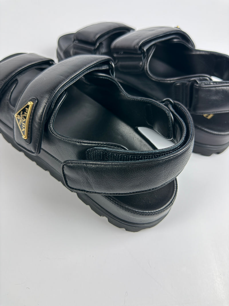 Prada Padded Nappa Leather Sandals (Size 39.5/UK6.5)