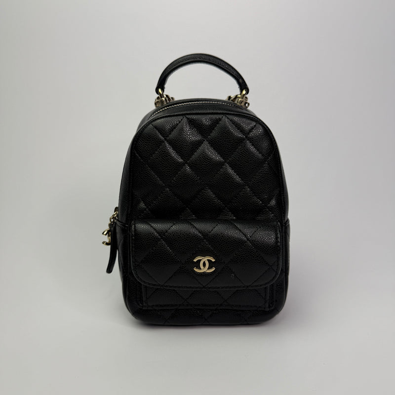 Chanel 24C Mini Backpack In Black Caviar GHW