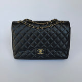 Chanel Maxi Classic Double Flap In Black Caviar GHW