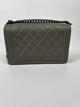 Chanel Boy Bag Medium In Grey Lambskin RHW