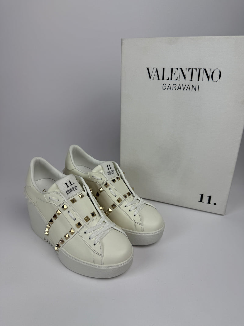 Valentino Rockstud Open Disco Wedge Sneakers (Size37.5/ UK 4.5)