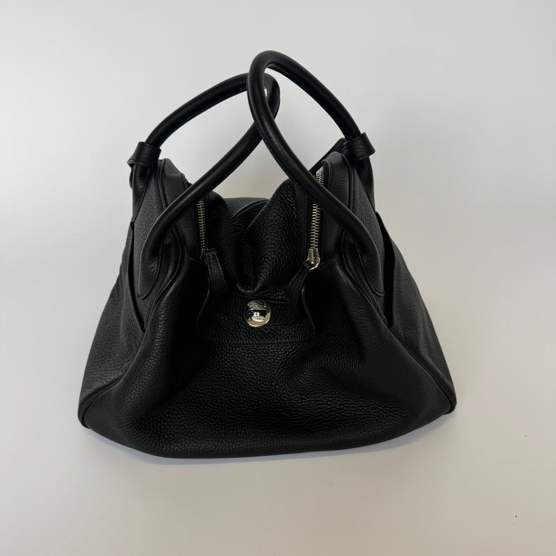 Hermès Lindy 34 Bag In Black Clemence Leather PHW