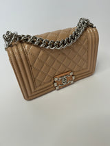 Chanel Small Boy Bag In Blush Calfskin Leather SHW