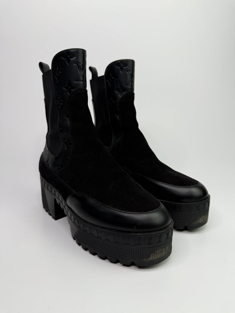 Louis Vuitton Laureate Platform Chelsea Boots (Size 38.5/UK5.5)