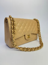 Chanel Jumbo Classic Double Flap In Beige Caviar Leather with GHW