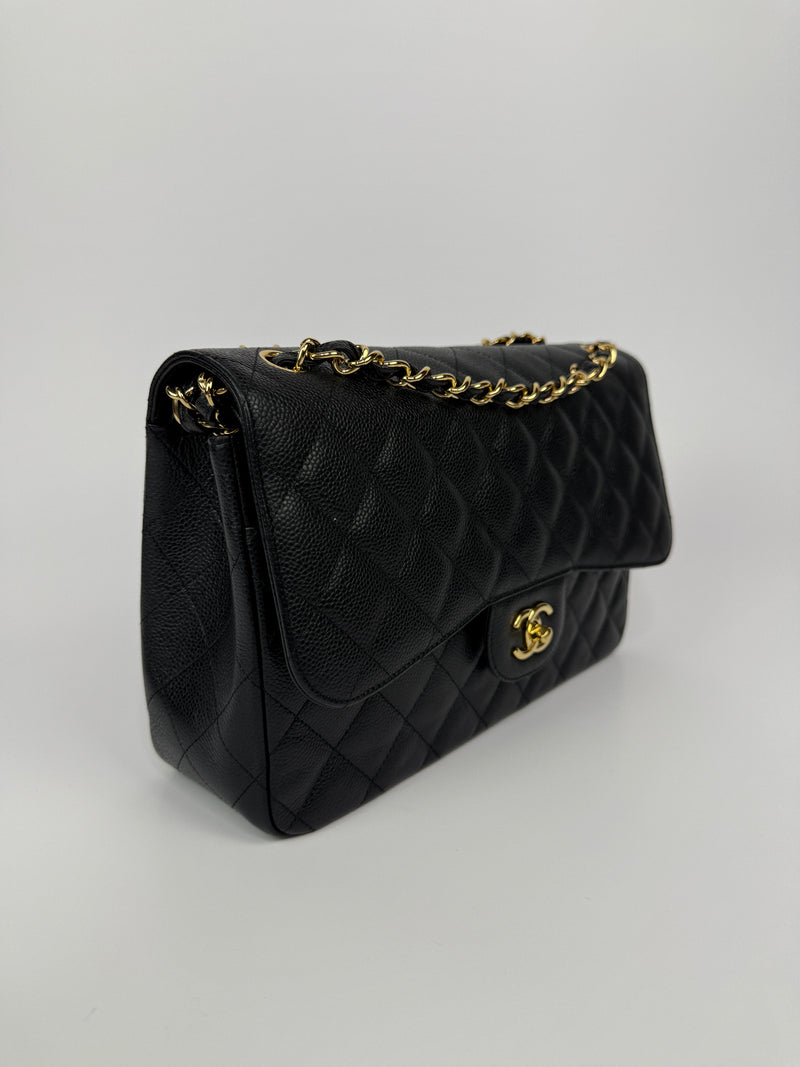 Chanel Jumbo Classic Double Flap In Black Caviar GHW