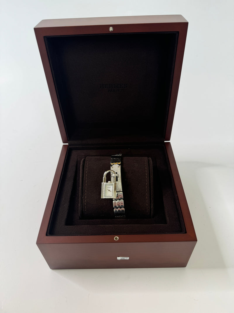 Hermès Kelly Small 16mm Steel Diamond Watch