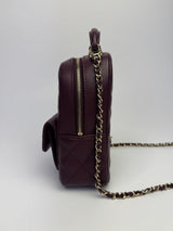 Chanel Quilted CC Mini Classic Backpack In Burgundy With PGHW