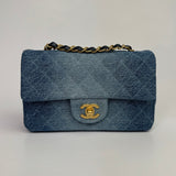 Chanel Mini Rectangle In Blue Ombre Denim With GHW