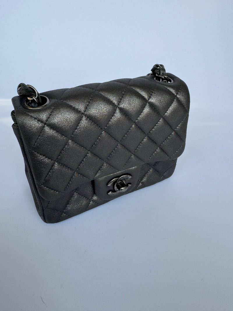 Chanel Mini Square Flap Bag In calfskin With RHW