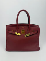 Hermès Birkin 30 In Rouge H Clemence Leather GHW