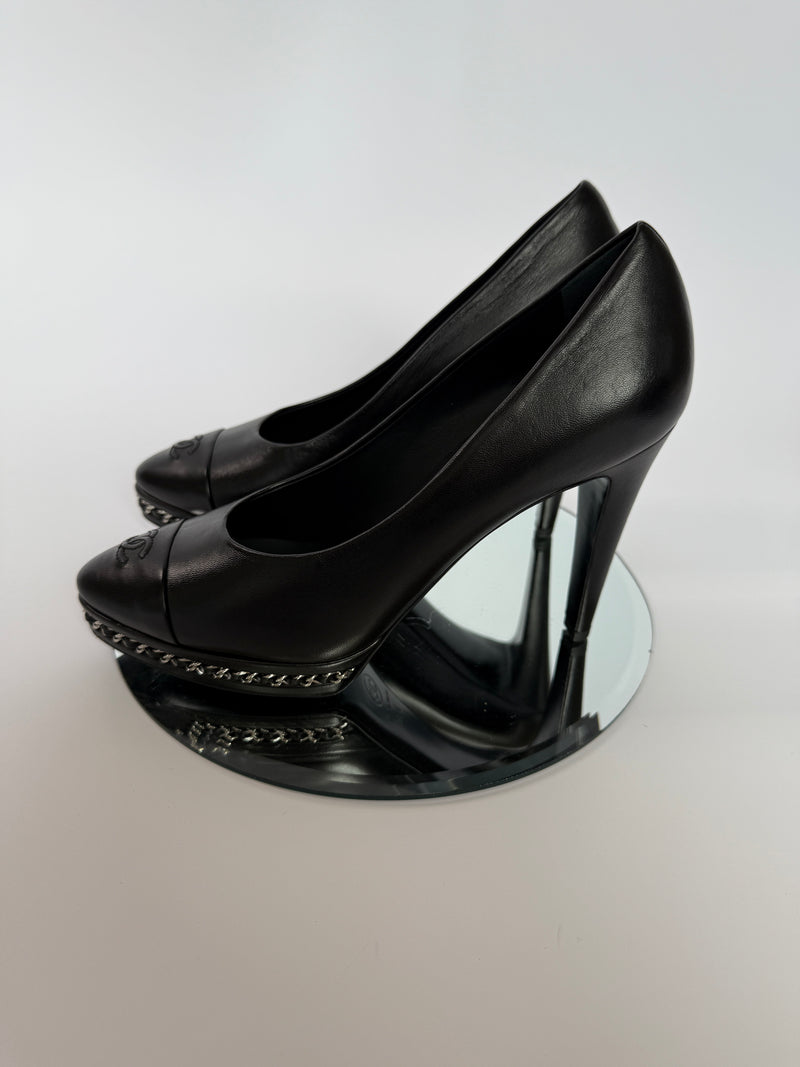 Chanel CC Toe Cap Heels  (Size 39.5/UK6.5)