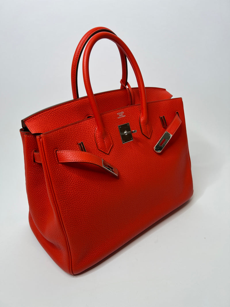 Hermès - Authenticated Birkin 35 Handbag - Leather Red for Women, Very Good Condition