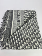 Christian Dior Grey Oblique Wool Blanket