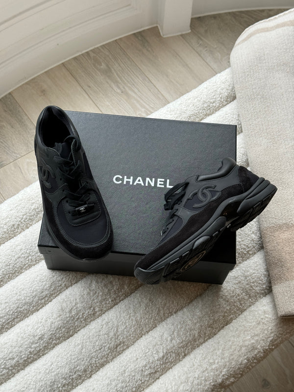 Chanel Black CC Sneakers ( 37/UK4)