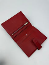 Hermès Bearn Compact Wallet In Red Epsom PHW