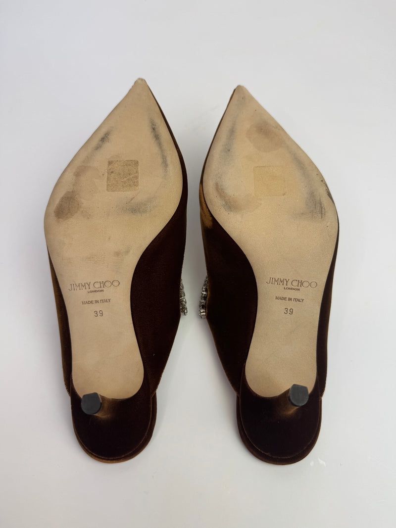 Jimmy Choo Bing Tan Velvet 65 Heels (Size 39/UK6)