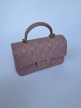 Chanel Mini Rectangular Top Handle Rose Lambskin GHW