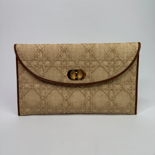 Christian Dior 30 Montague Cannage Raffia Pouch