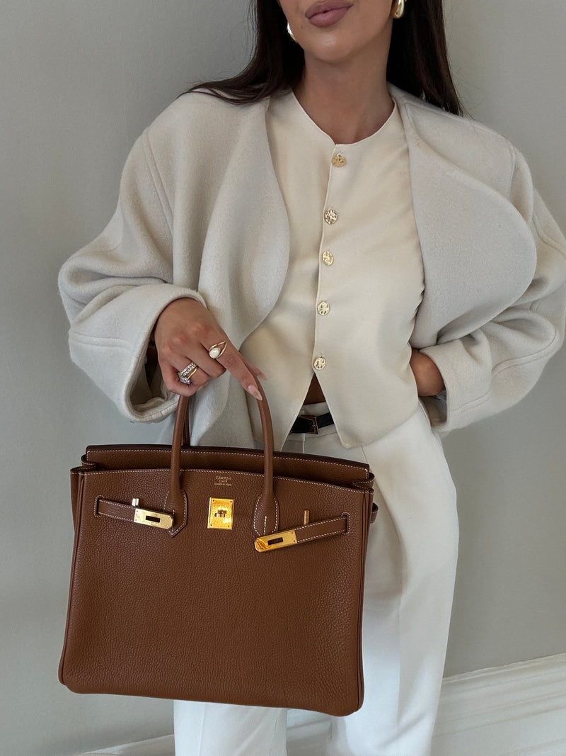 Hermès Birkin 35 In Gold Togo GHW