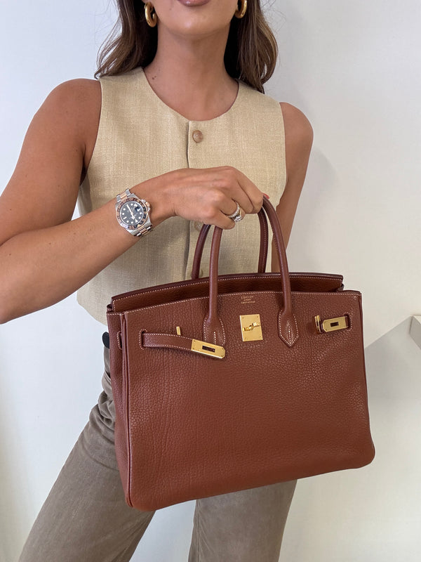 Hermès Birkin 35 In Sienne Togo Leather GHW