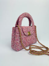 Chanel Mini Kelly Bag In Pink Tweed GHW